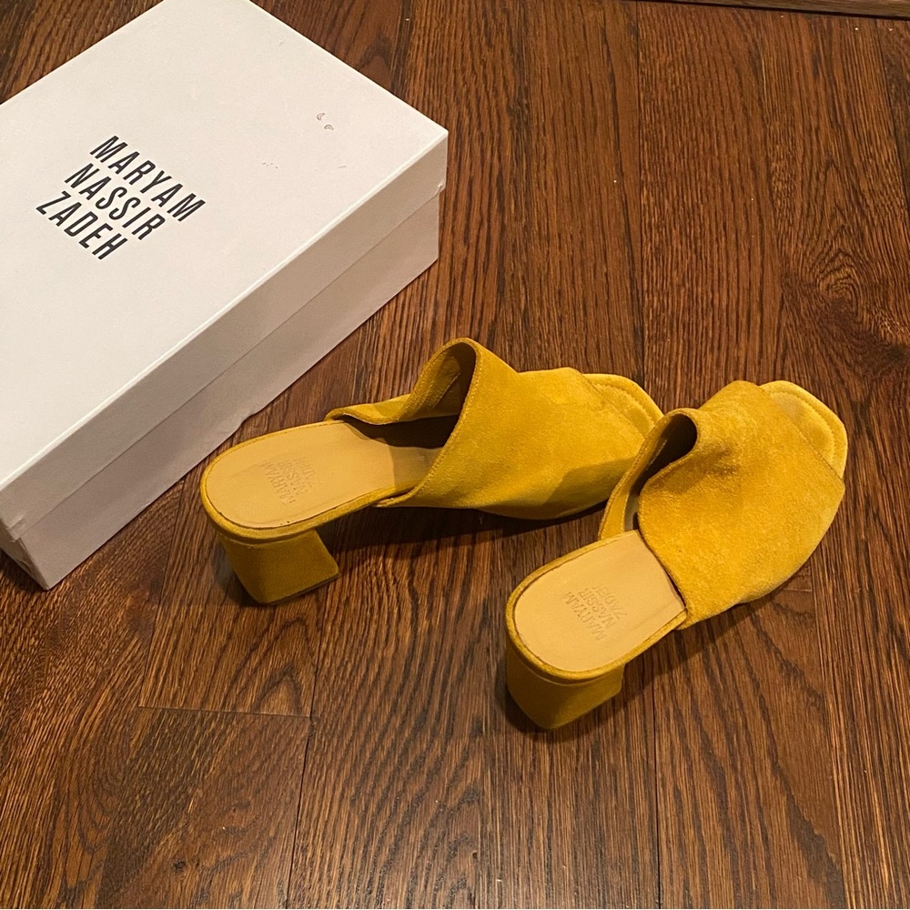 Maryam Nassir Zadeh Mustard Slide Heels - Picture 2 of 4